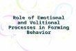 Role of Emotional and Volitional Processes in Forming Behavior