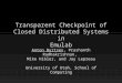 Transparent Checkpoint of Closed Distributed Systems in Emulab