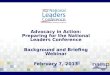 Advocacy in Action: Preparing for the National Leaders Conference Background and Briefing Webinar