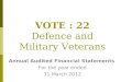 VOTE : 22 Defence and Military Veterans