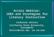Access Webinar: IDEA and Strategies for Literacy Instruction