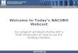 Welcome to Today’s NACUBO Webcast