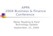 APPA 2004 Business & Finance Conference