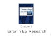 Chapter 9 Error in Epi Research