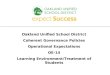 Oakland Unified School District Coherent Governance Policies Operational Expectations OE-14