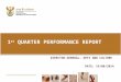 1 st  QUARTER PERFORMANCE REPORT