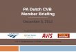 PA Dutch CVB  Member Briefing