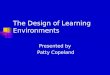 The Design of Learning Environments