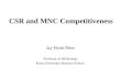 CSR and MNC Competitiveness