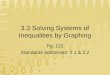 3.3 Solving Systems of Inequalities by Graphing