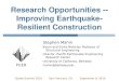Research Opportunities -- Improving Earthquake-Resilient Construction
