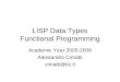 LISP Data Types Functional Programming
