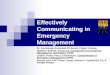 Effectively Communicating in Emergency Management