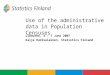 Use of the administrative data in Population Censuses