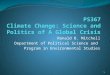 PS399: Science and Politics of Climate Change