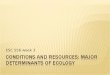 Conditions and Resources: Major Determinants of Ecology
