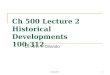 Ch 500 Lecture 2 Historical Developments  100-312