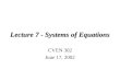 Lecture 7 - Systems of Equations