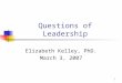 Questions of Leadership