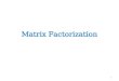 Matrix Factorization