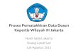 Proses Pemutakhiran  Data  Dosen Kopertis  Wilayah III Jakarta