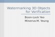Watermarking 3D Objects for Verification