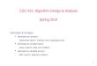 CSC 421: Algorithm Design & Analysis Spring 2014