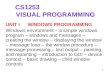 CS1253                                VISUAL PROGRAMMING
