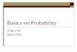 Basics on Probability