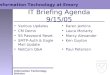 IT Briefing Agenda 9/15/05