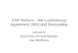 CAP Reform – the Luxembourg Agreement 2003 and Decoupling