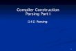 Compiler Construction Parsing Part I