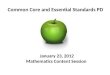 Common Core and Essential Standards PD