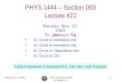 PHYS 1444 – Section 003 Lecture #21
