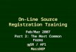 On-Line Source Registration Training