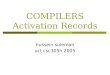 COMPILERS Activation Records