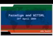 Paradigm and WITSML 29 th  April 2004