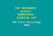 Ion movement  across  membranes  problem set