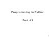 Programming in Python Part #1