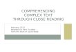 Comprehending complex text through Close Reading