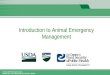 Introduction to Animal Emergency Management
