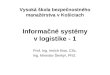 Informačné systémy v logistike - 1