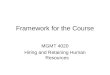 Framework for the Course