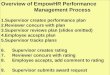 Overview of EmpowHR Performance Management Process Supervisor creates performance plan