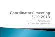 Coordinators ’  meeting 3.10.2013