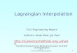 Lagrangian Interpolation