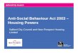 Anti-Social Behaviour Act 2003 â€“ Housing Powers