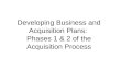 Developing Business and Acquisition Plans:  Phases 1 & 2 of the Acquisition Process