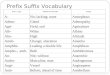 Prefix Suffix Vocabulary