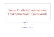 Some English Constructions Transformational Framework
